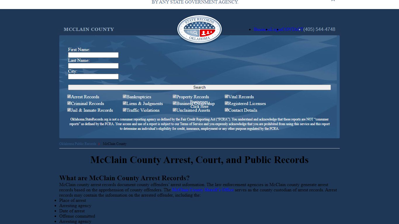 McClain County Arrest, Court, and Public Records