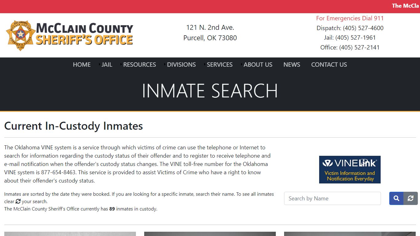 Inmate Search - McClain County Sheriff's Office